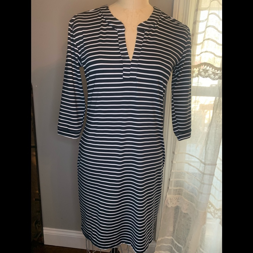 NWT Mary Square Navy Stripe Dress XS